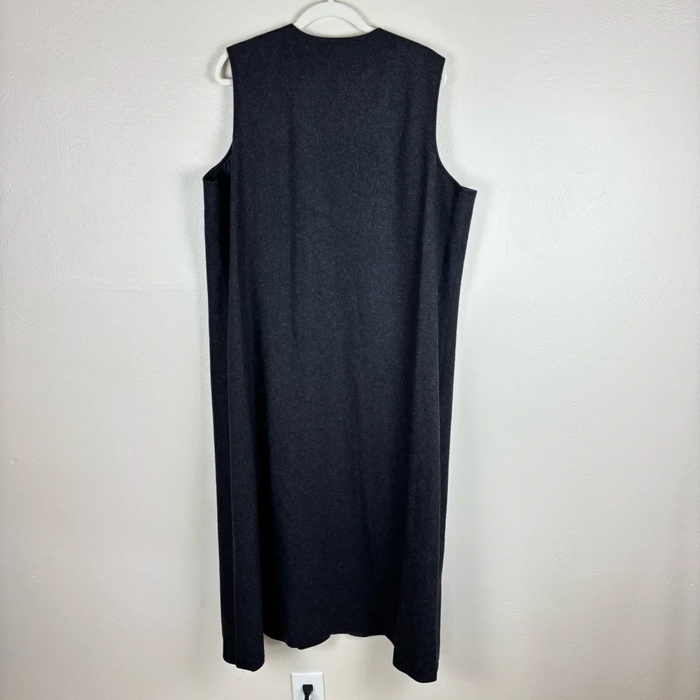 Orvis Dress Women’s Sz 20 Gray Sleeveless Wool Maxi Button Front Modest NWT - Picture 2 of 5